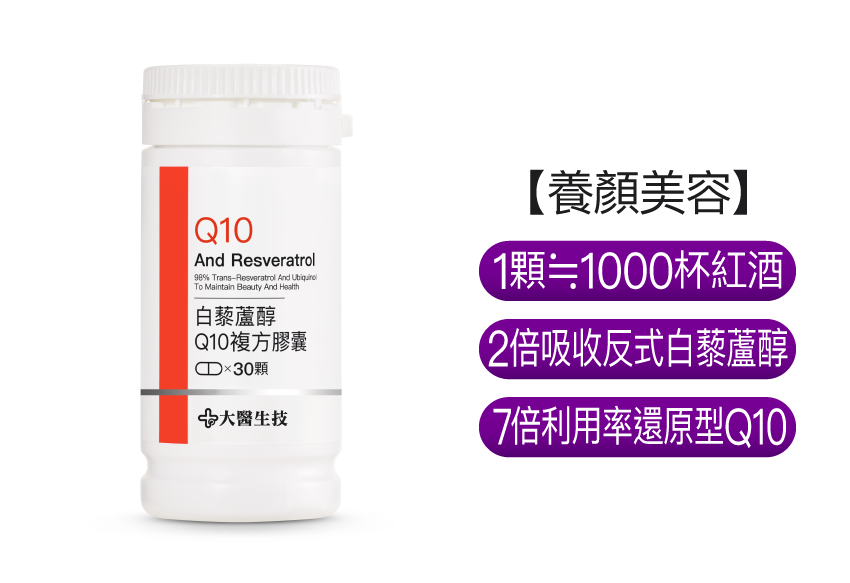 白藜蘆醇Q10複方膠囊【新包裝上市】