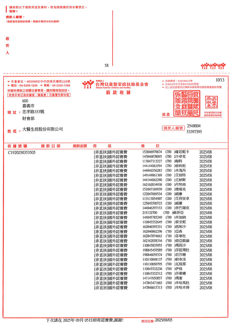 捐款明細