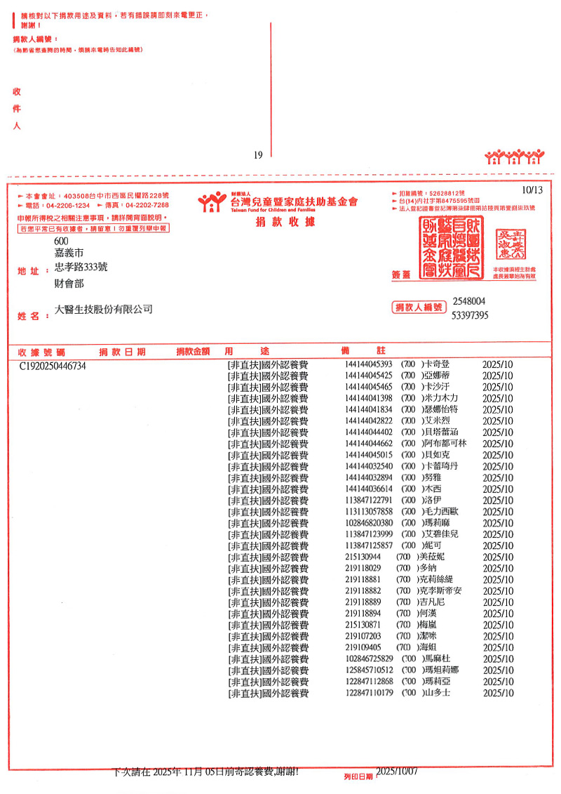 捐款明細