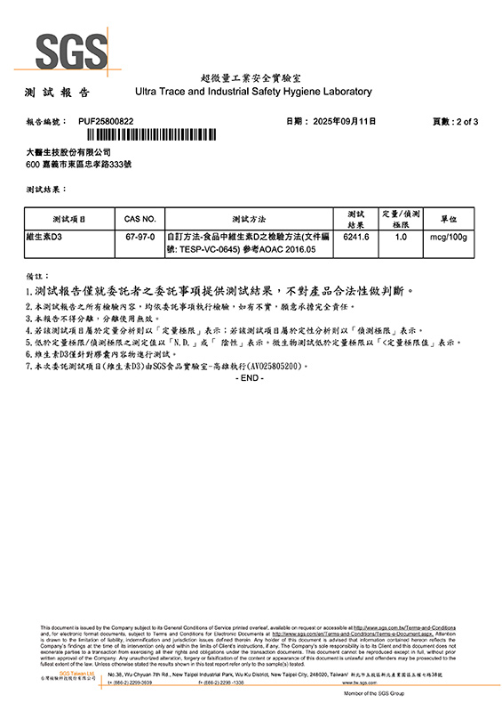 蕎麥D3-維生素D3 2025.09