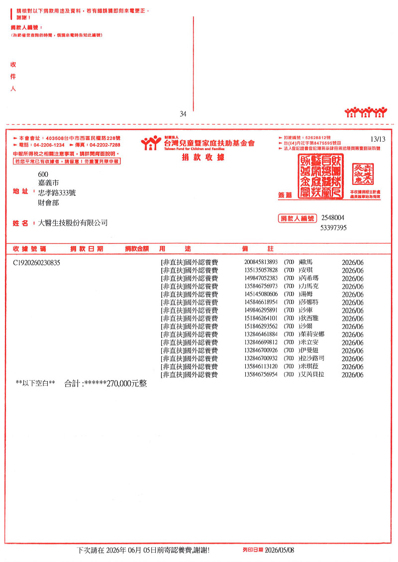 捐款明細