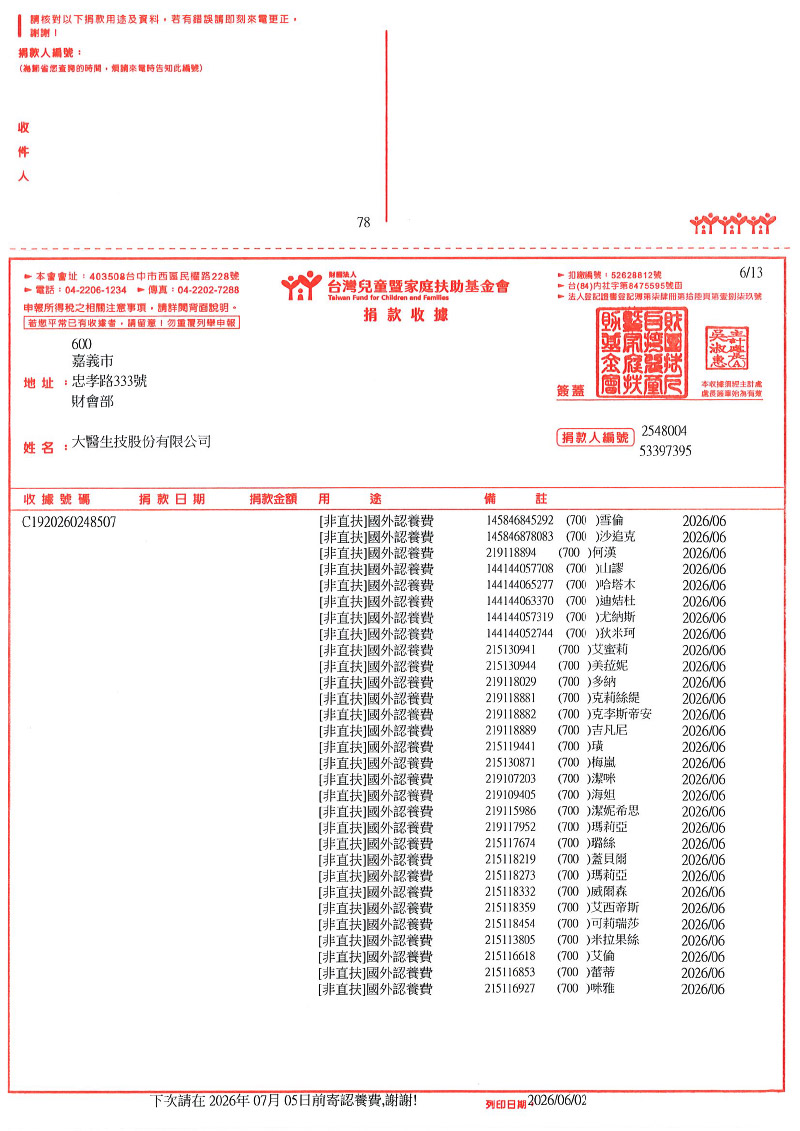 捐款明細